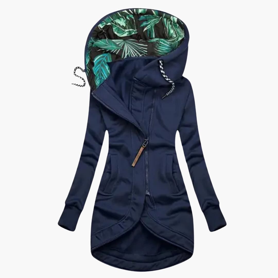 Dames Hoodie-jack met asymmetrische rits en zijzakken