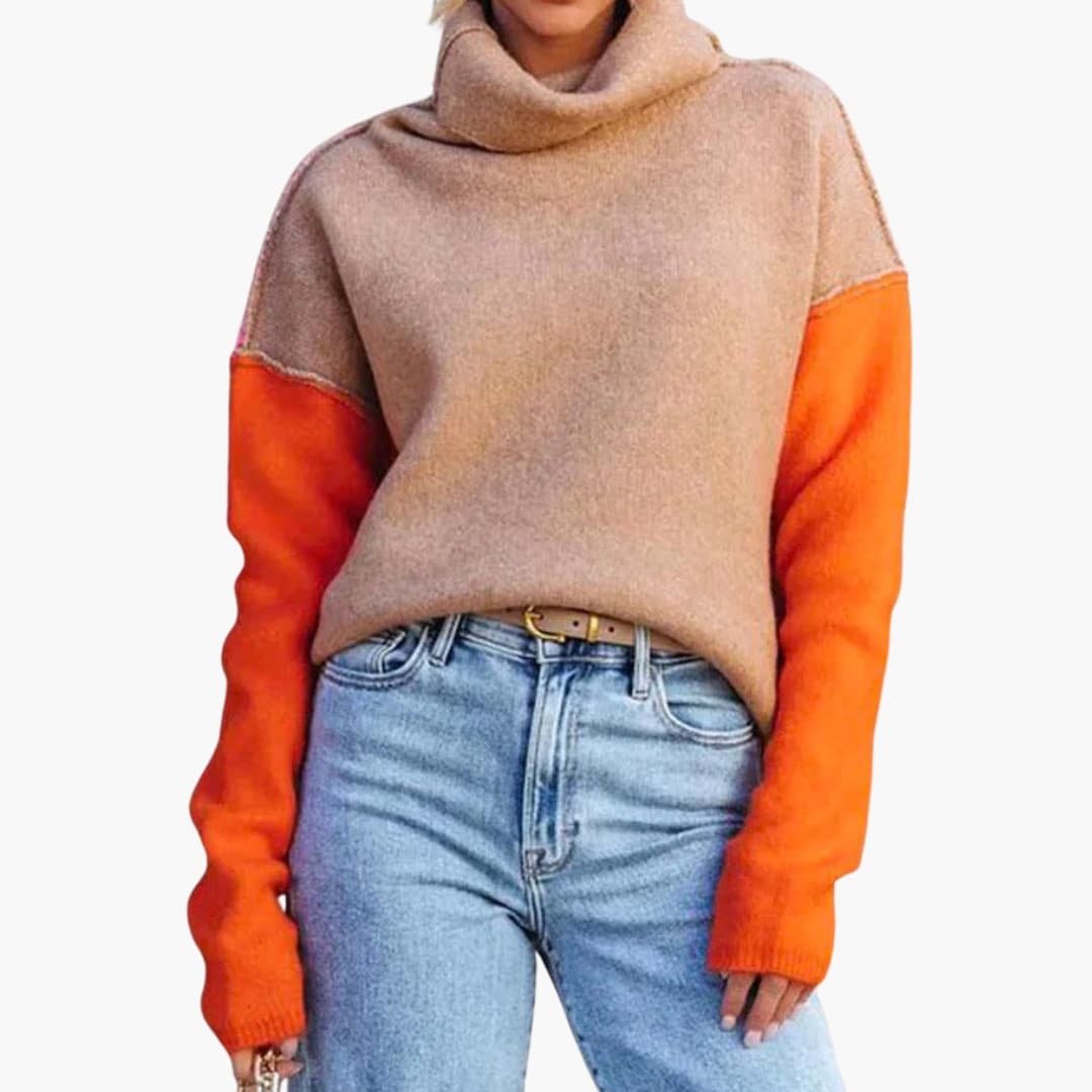 Dames Rollkragenpullover met losse snit